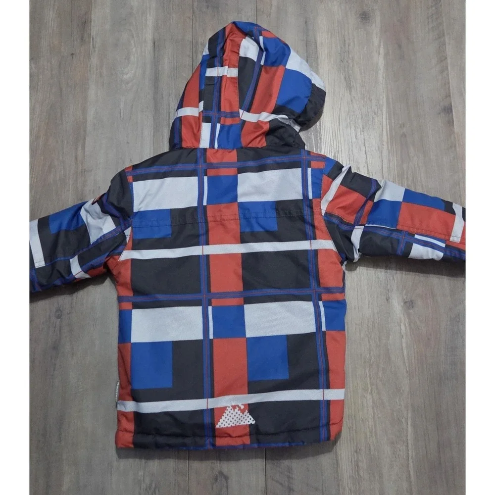 Raintex 98 Blue/Red/black Reflective Gear Hooded Lined Full Zip Coat Kids  3T
